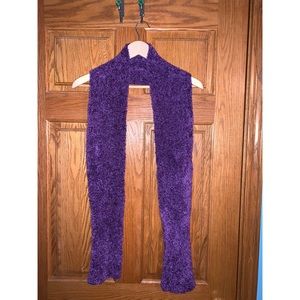Dark Purple Fuzzy Scarf